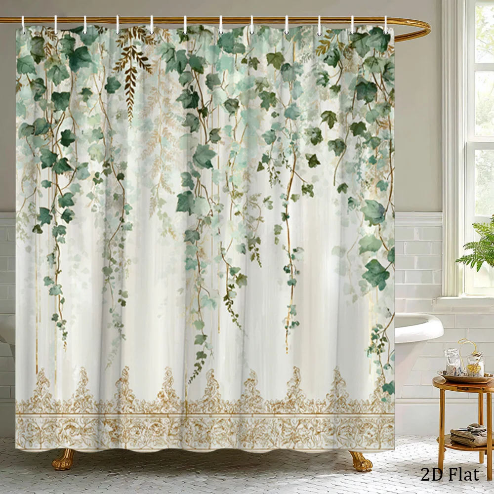 Botanical Ivy Shower Curtain – Golden Floral Leaves, Vintage Green Background, 2D Flat Print, Polyester, Grommet Top, 71x71 inch
Botanical Ivy Shower Curtain – Golden Floral Leaves, Vintage Green Background, 2D Flat Print, Polyester, Grommet Top, 71x71 inch