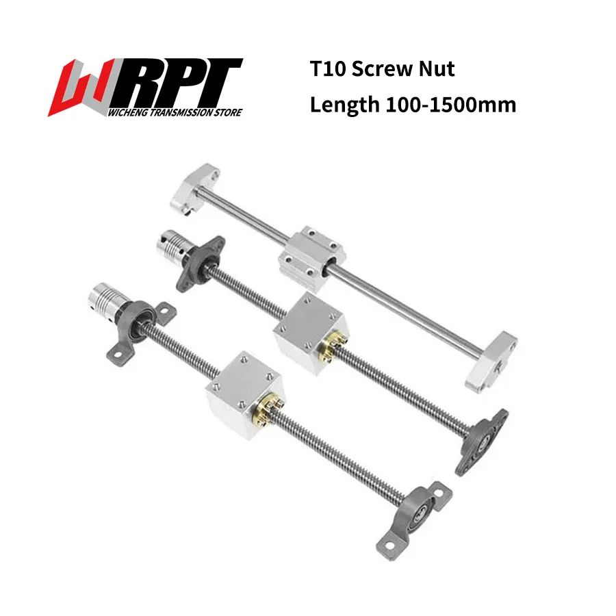 T10 Trapezoidal Screw With Nut Set Length 100-1000mm KP/KFL Holder Vertical Kit Lead 2/3/4/6/8/10/12/14mm Support Seat SHF
T10 Trapezoidal Screw With Nut Set Length 100-1000mm KP/KFL Holder Vertical Kit Lead 2/3/4/6/8/10/12/14mm Support Seat SHF