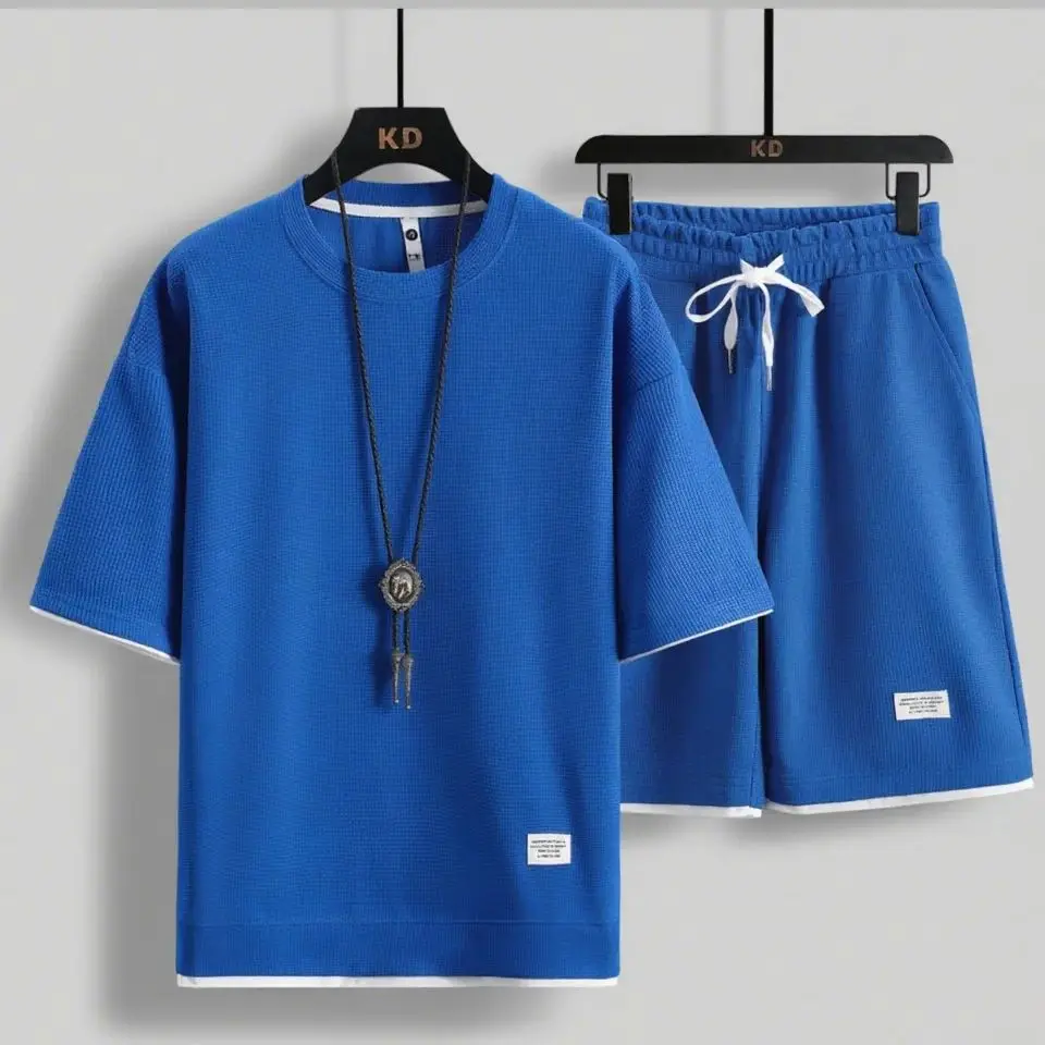 2025 Men's Europe and the United States new summer Waffle solid color round collar short-sleeve suit shorts two sets
2025 Men's Europe and the United States new summer Waffle solid color round collar short-sleeve suit shorts two sets