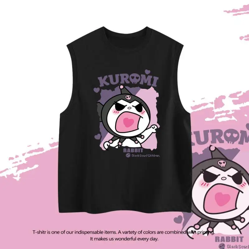 Футболка без рукавов Sanrio Kuromi, модный жилет из плотного хлопка, корейская версия, жилет для девочек, студентов, летняя свободная одежда для пар с героями мультфильмов
Футболка без рукавов Sanrio Kuromi, модный жилет из плотного хлопка, корейская версия, жилет для девочек, студентов, летняя свободная одежда для пар с героями мультфильмов