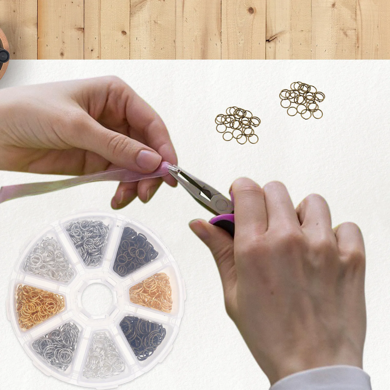 Набор для изготовления украшений: 1 коробка, аксессуары для рукоделия, разноцветные открытые соединительные кольца, портативный футляр для хранения
Набор для изготовления украшений: 1 коробка, аксессуары для рукоделия, разноцветные открытые соединительные кольца, портативный футляр для хранения