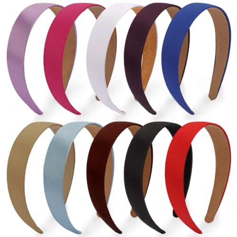 10 Pcs Satin Headbands, Wide Non Slip Fashion Headbands for Girls Women Multicolor Hair Accessories for Sport, Party and Daily
10 Pcs Satin Headbands, Wide Non Slip Fashion Headbands for Girls Women Multicolor Hair Accessories for Sport, Party and Daily