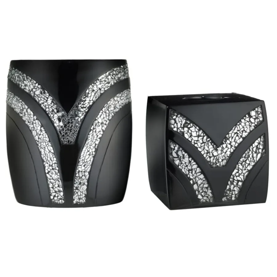 Современный набор аксессуаров для ванной комнаты из 2 предметов: корзина для мусора и диспенсер для салфеток, серебристый, в современном дизайне, для роскошного декора ванной.
Современный набор аксессуаров для ванной комнаты из 2 предметов: корзина для мусора и диспенсер для салфеток, серебристый, в современном дизайне, для роскошного декора ванной.