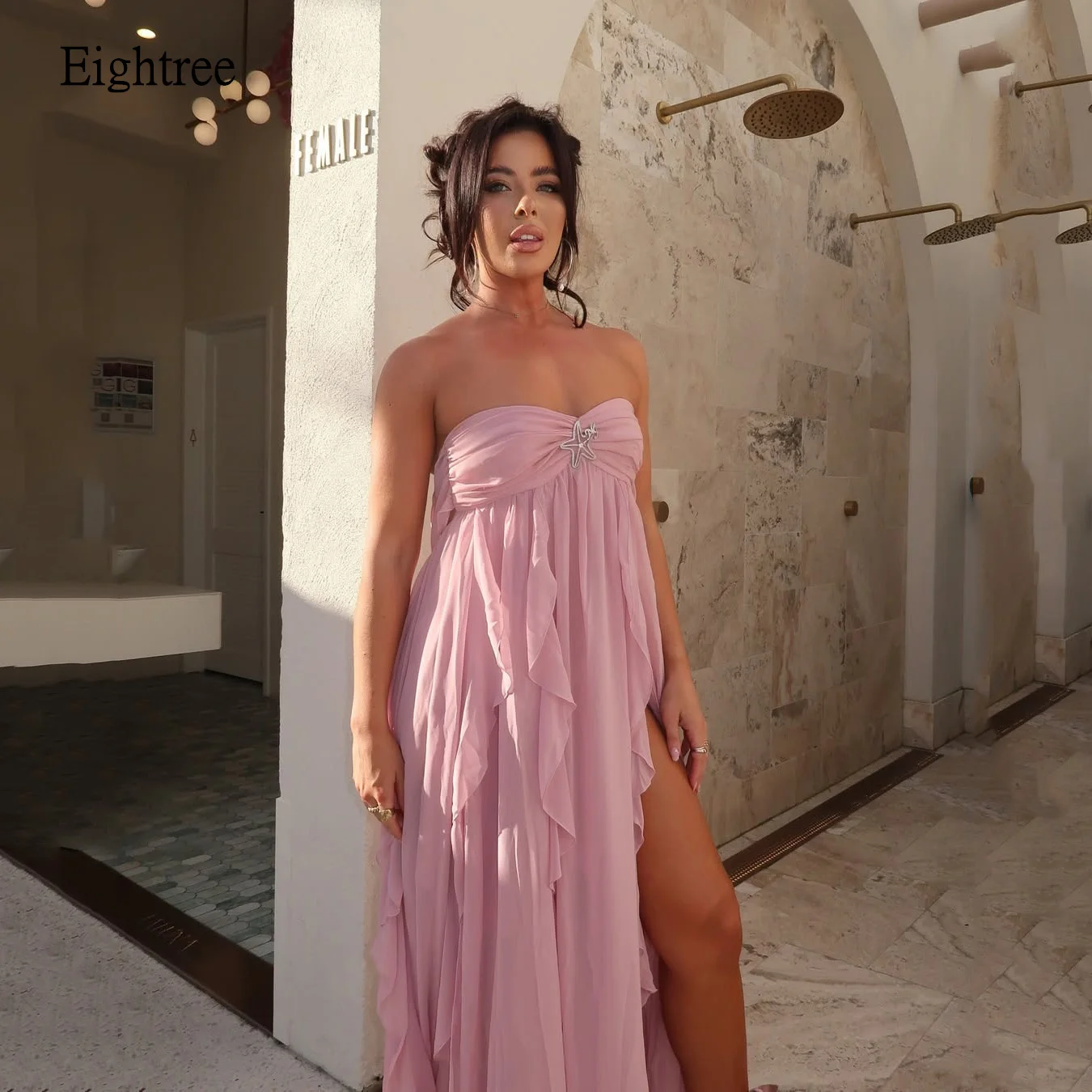 Eightree Maxi Pink Prom Gowns Sweetheart Neck Formal Party Gown Ibizastyle Chiffon Side Slit Long Evening Dress Customized
Eightree Maxi Pink Prom Gowns Sweetheart Neck Formal Party Gown Ibizastyle Chiffon Side Slit Long Evening Dress Customized