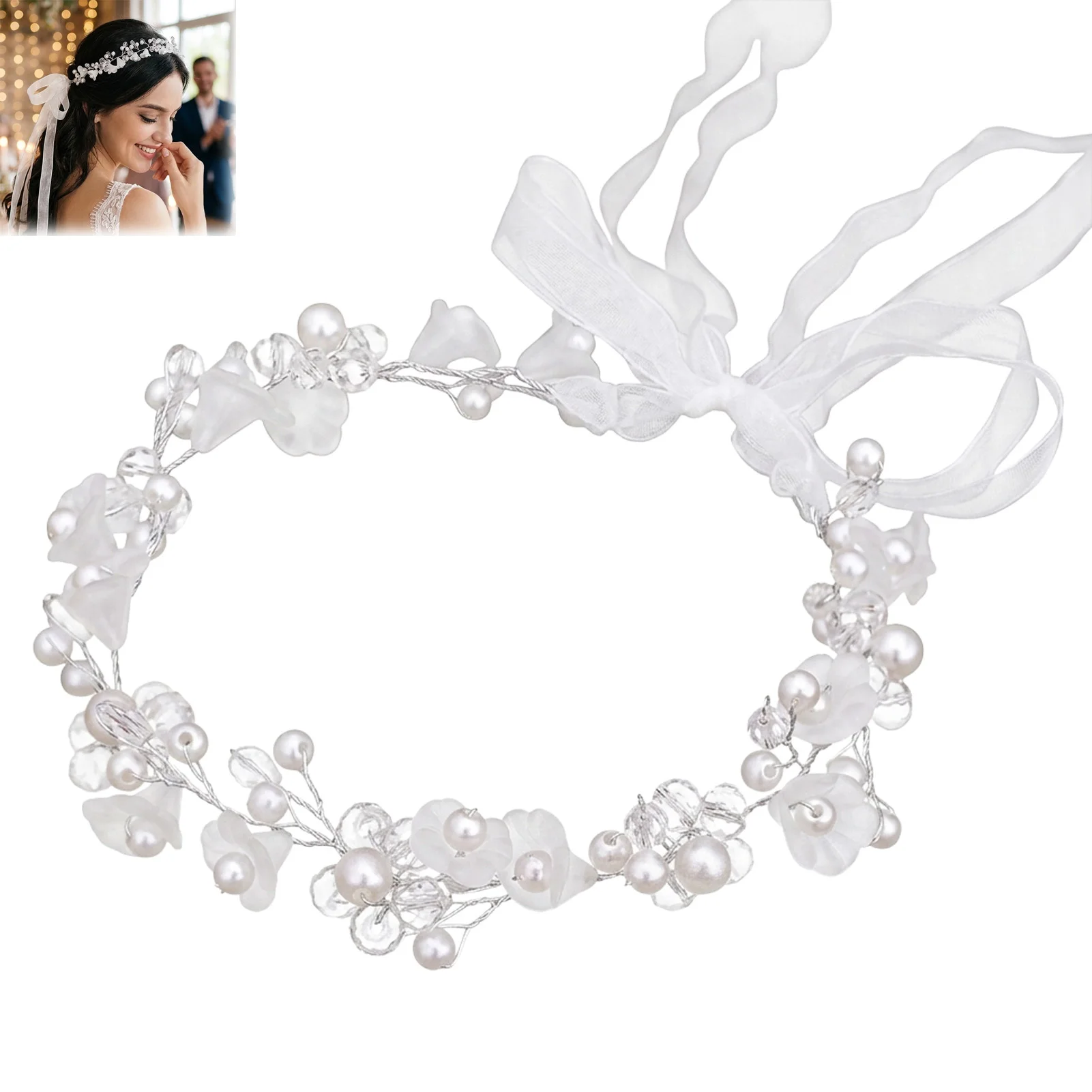 Handcrafted Crystal Pearl Bridal Hairband Korean Style Wedding Headpiece for Ceremony Photos Brides and Bridesmaids
Handcrafted Crystal Pearl Bridal Hairband Korean Style Wedding Headpiece for Ceremony Photos Brides and Bridesmaids