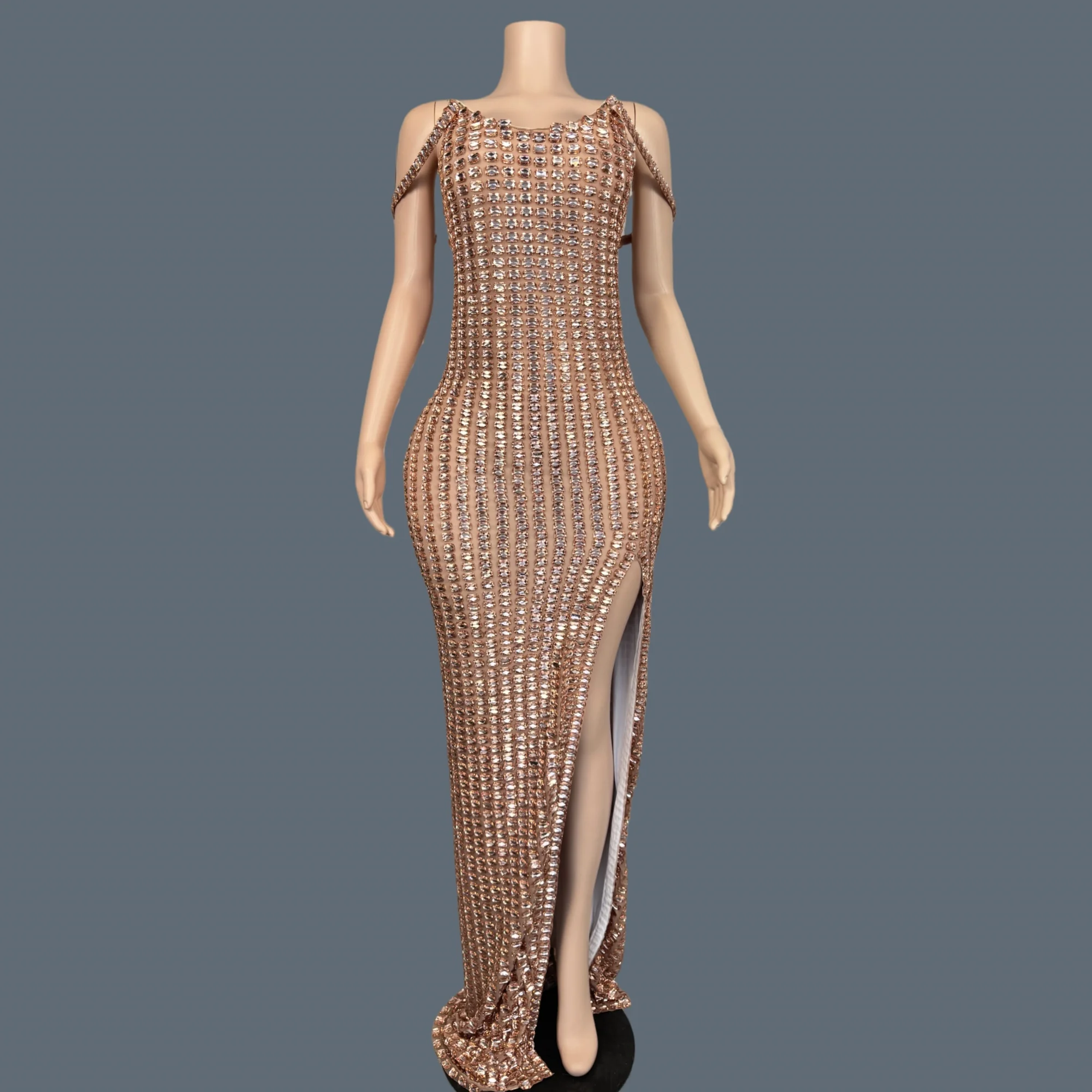 Sparkly Golden Full Crystals Luxury Couture Birthday Celebrate Party Gala Sexy High-end Women Evening Dress Spandex Gown kaijia
Sparkly Golden Full Crystals Luxury Couture Birthday Celebrate Party Gala Sexy High-end Women Evening Dress Spandex Gown kaijia