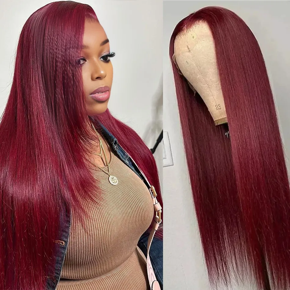13x6 Hd Lace Frontal Wig 99J Burgundy Preplucked Hd Transparent 13x4 Lace Frontal Bone Straight Human Hair Wigs for Women Choice
13x6 Hd Lace Frontal Wig 99J Burgundy Preplucked Hd Transparent 13x4 Lace Frontal Bone Straight Human Hair Wigs for Women Choice
