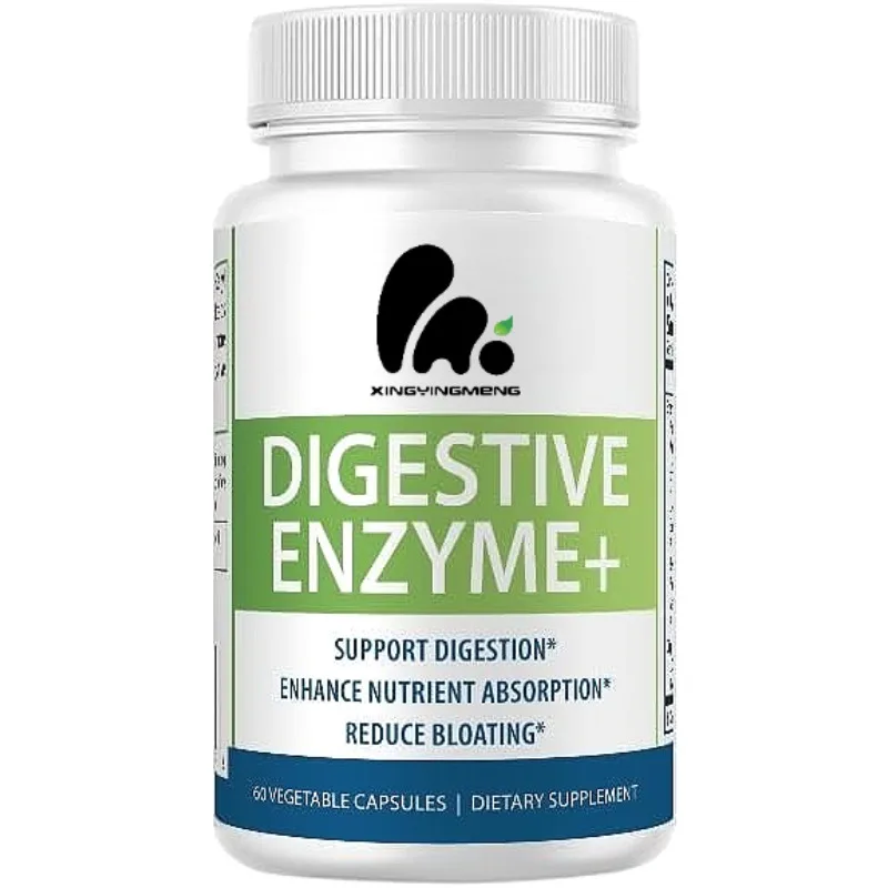 Digestive enzyme capsules containing protease, lipase, amylase, L-glutamine, bromelain - Digestive Health Support 60 capsules 
Digestive enzyme capsules containing protease, lipase, amylase, L-glutamine, bromelain - Digestive Health Support 60 capsules