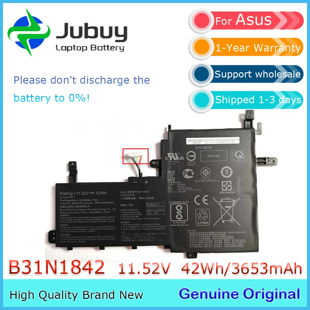 B31N1842 Оригинальный аккумулятор для ноутбука ASUS VivoBook 15 F513 M513 K513 S513 X513 S15 S531F
B31N1842 Оригинальный аккумулятор для ноутбука ASUS VivoBook 15 F513 M513 K513 S513 X513 S15 S531F