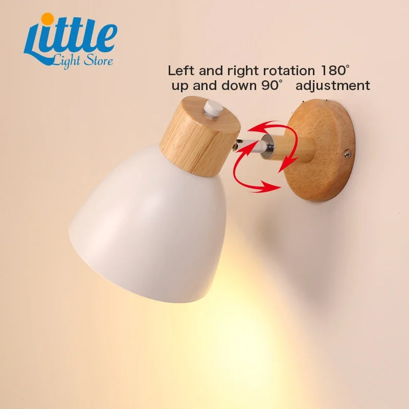 Wooden Wall Lights Switch Bedside Wall Light Sconce Nordic for Bedroom Steering Head E27 COB Bulb 85-285V
Wooden Wall Lights Switch Bedside Wall Light Sconce Nordic for Bedroom Steering Head E27 COB Bulb 85-285V