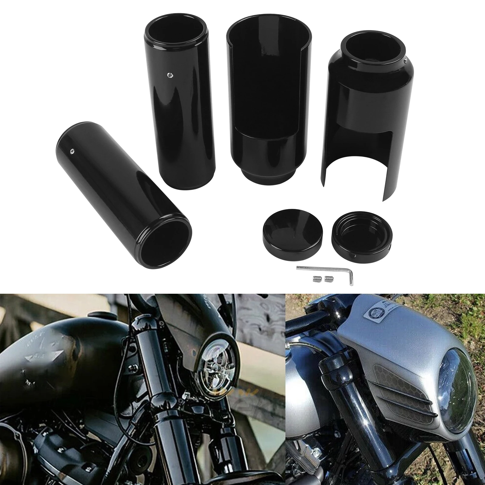 Motorcycle Aluminum Black Full Fork Cover Fork Tubes Caps Set For Harley Softail Breakout Hard Candy Custom FXSB 2013-2017 2016
Motorcycle Aluminum Black Full Fork Cover Fork Tubes Caps Set For Harley Softail Breakout Hard Candy Custom FXSB 2013-2017 2016