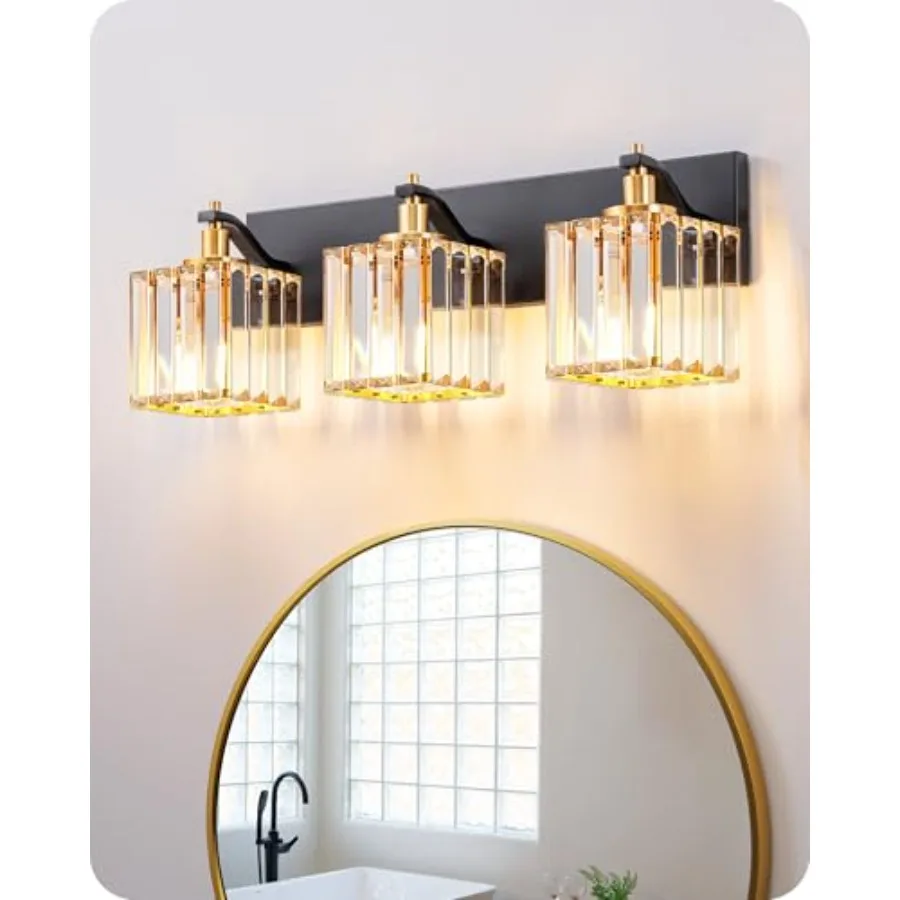 Modern Crystal Bathroom Vanity Light, 3-Lights Bathroom Light Fixtures Over Mirror, and Vanity Light for Bathroom, Powder Room,
Modern Crystal Bathroom Vanity Light, 3-Lights Bathroom Light Fixtures Over Mirror, and Vanity Light for Bathroom, Powder Room,