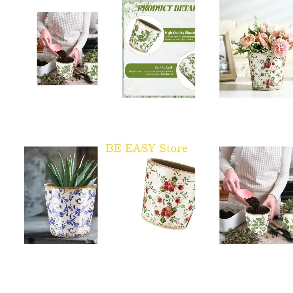 E28F Retros Styles Ceramic Flower Container Providing Drainage Holes To Avoid Waterlogging For Beauty Various Setting
E28F Retros Styles Ceramic Flower Container Providing Drainage Holes To Avoid Waterlogging For Beauty Various Setting
