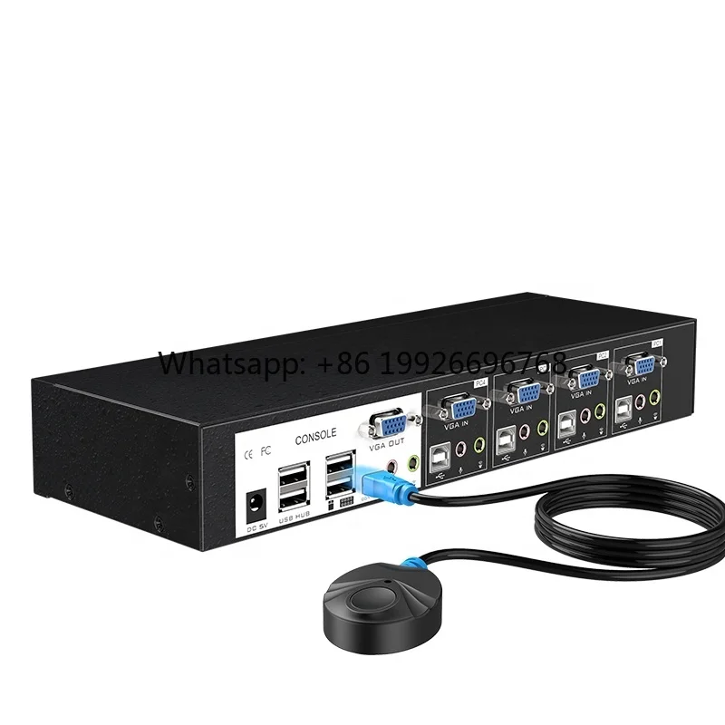 Automatic Usb Vga 4 Port Kvm Switch With Audio Output
Automatic Usb Vga 4 Port Kvm Switch With Audio Output