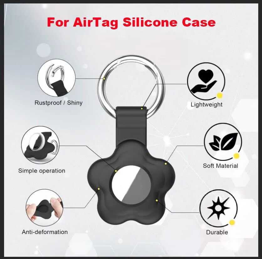 For AirTag Holder Flower Silicone Soft Case with Keychain Anti-Lost Protective Cover for Key Luggage Pet for Air Tag Accessories
For AirTag Holder Flower Silicone Soft Case with Keychain Anti-Lost Protective Cover for Key Luggage Pet for Air Tag Accessories