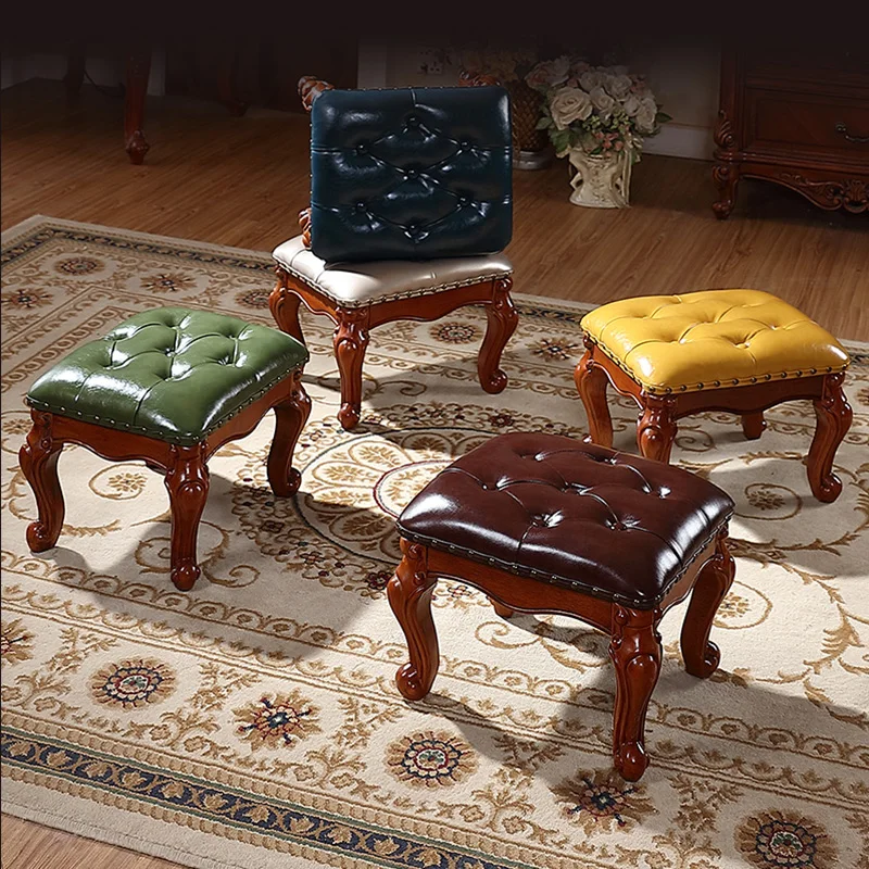 Footstool Solid Wood Legs Padded Stool with Different Color Leather Stool for Children Living Room Stool
Footstool Solid Wood Legs Padded Stool with Different Color Leather Stool for Children Living Room Stool