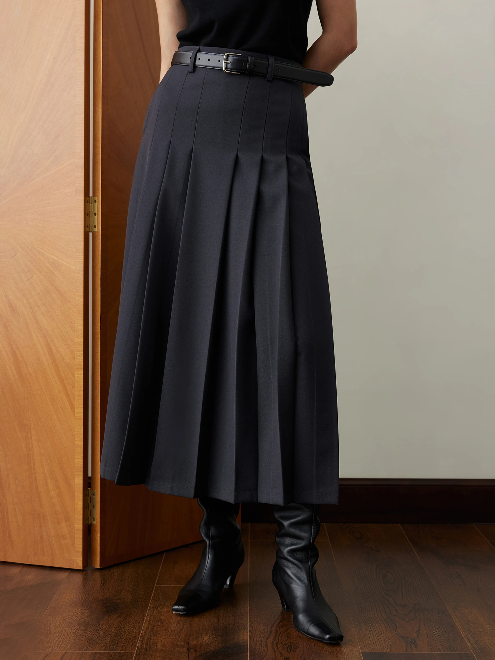 Ele ey Woolen A-Line Skirt lectual Light Luxury Folded f-length Skirt Busin Commute Pure Color mid Waist
Ele ey Woolen A-Line Skirt lectual Light Luxury Folded f-length Skirt Busin Commute Pure Color mid Waist