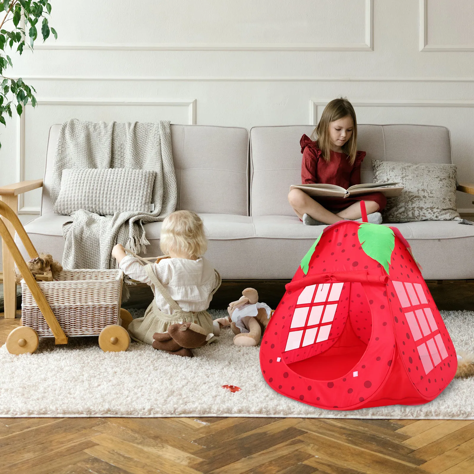 Strawberry Shaped Kids Play Tent Foldable Lightweight Indoor Outdoor Portable Game House for Ages 4-6 Creative Imagination
Strawberry Shaped Kids Play Tent Foldable Lightweight Indoor Outdoor Portable Game House for Ages 4-6 Creative Imagination