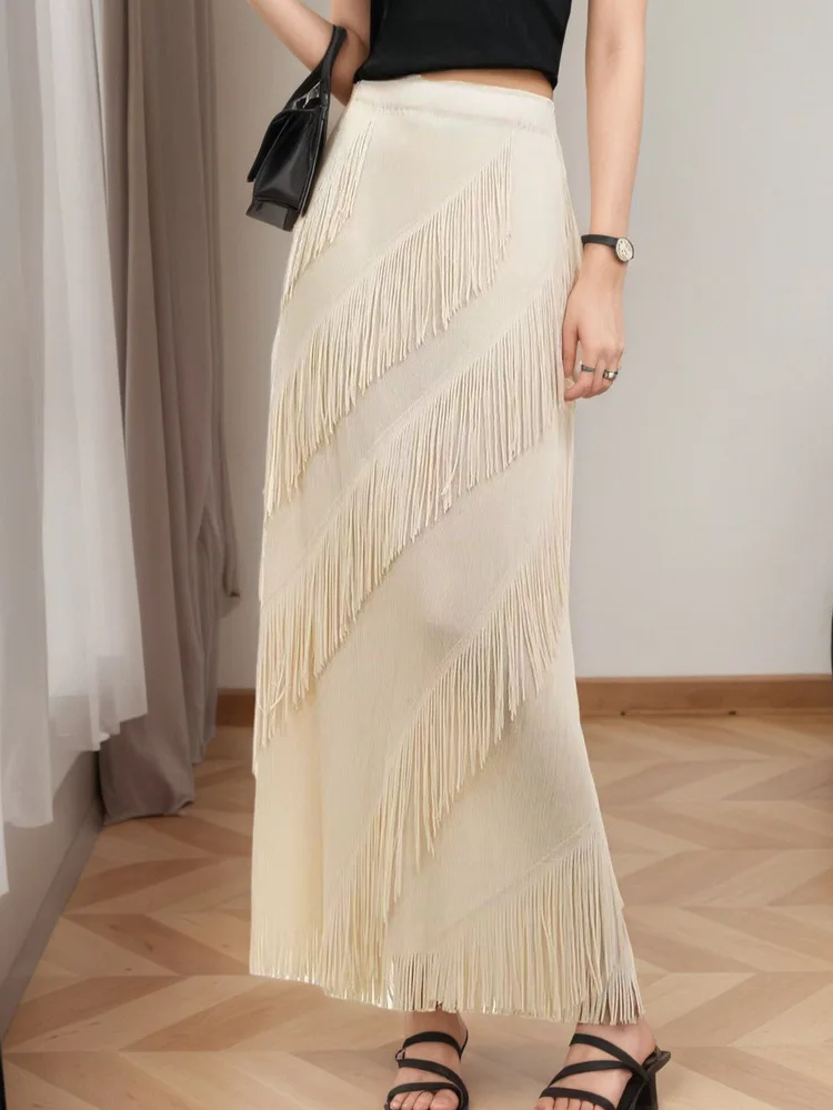 New Light Luxury Tassel Irregular Long Skirts For Women 2026 Summer Elegant Straight Bodycon Skirt
New Light Luxury Tassel Irregular Long Skirts For Women 2026 Summer Elegant Straight Bodycon Skirt