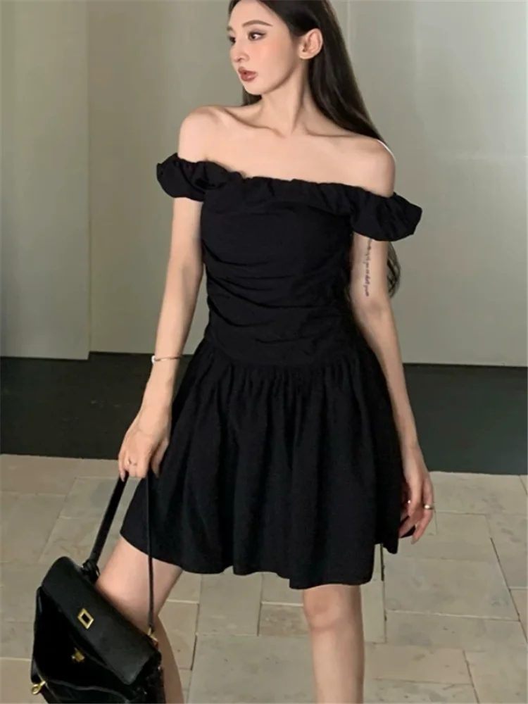 Black White Women New Summer Fashion A Line Mini Dress Strapless Off Shoulder Short Skirt New Summer Fashion Dating Party Dress
Black White Women New Summer Fashion A Line Mini Dress Strapless Off Shoulder Short Skirt New Summer Fashion Dating Party Dress