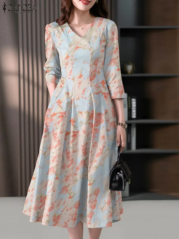 ZANZEA Elegant Midi Dresses Summer Floral Printed Dress Women Short Sleeve V Neck Sundress Robe Fashion Work Holiday Vestido
ZANZEA Elegant Midi Dresses Summer Floral Printed Dress Women Short Sleeve V Neck Sundress Robe Fashion Work Holiday Vestido