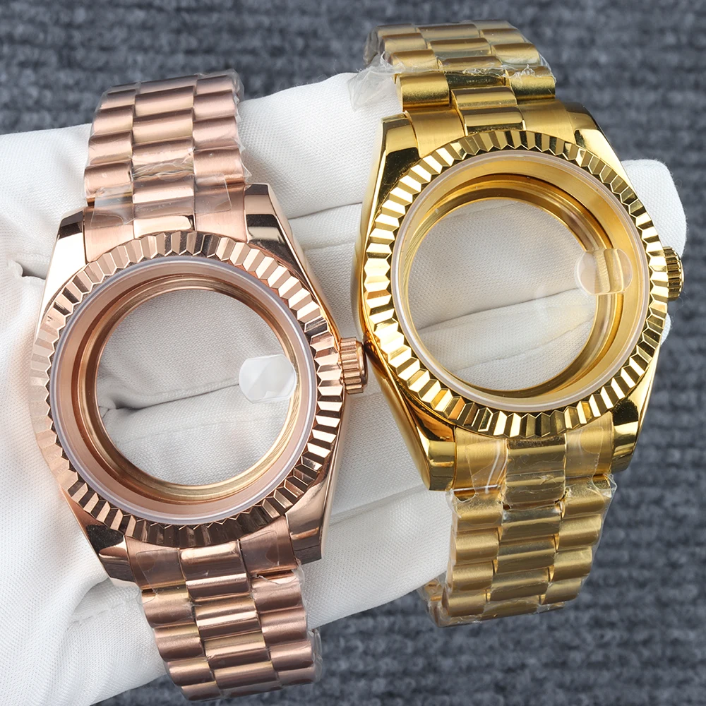 36mm 39mm Fluted NH35 Case For Seiko NH35 NH36 Automatic Movement High Quality Stainless Steel Diving Case Presidential Strap
36mm 39mm Fluted NH35 Case For Seiko NH35 NH36 Automatic Movement High Quality Stainless Steel Diving Case Presidential Strap
