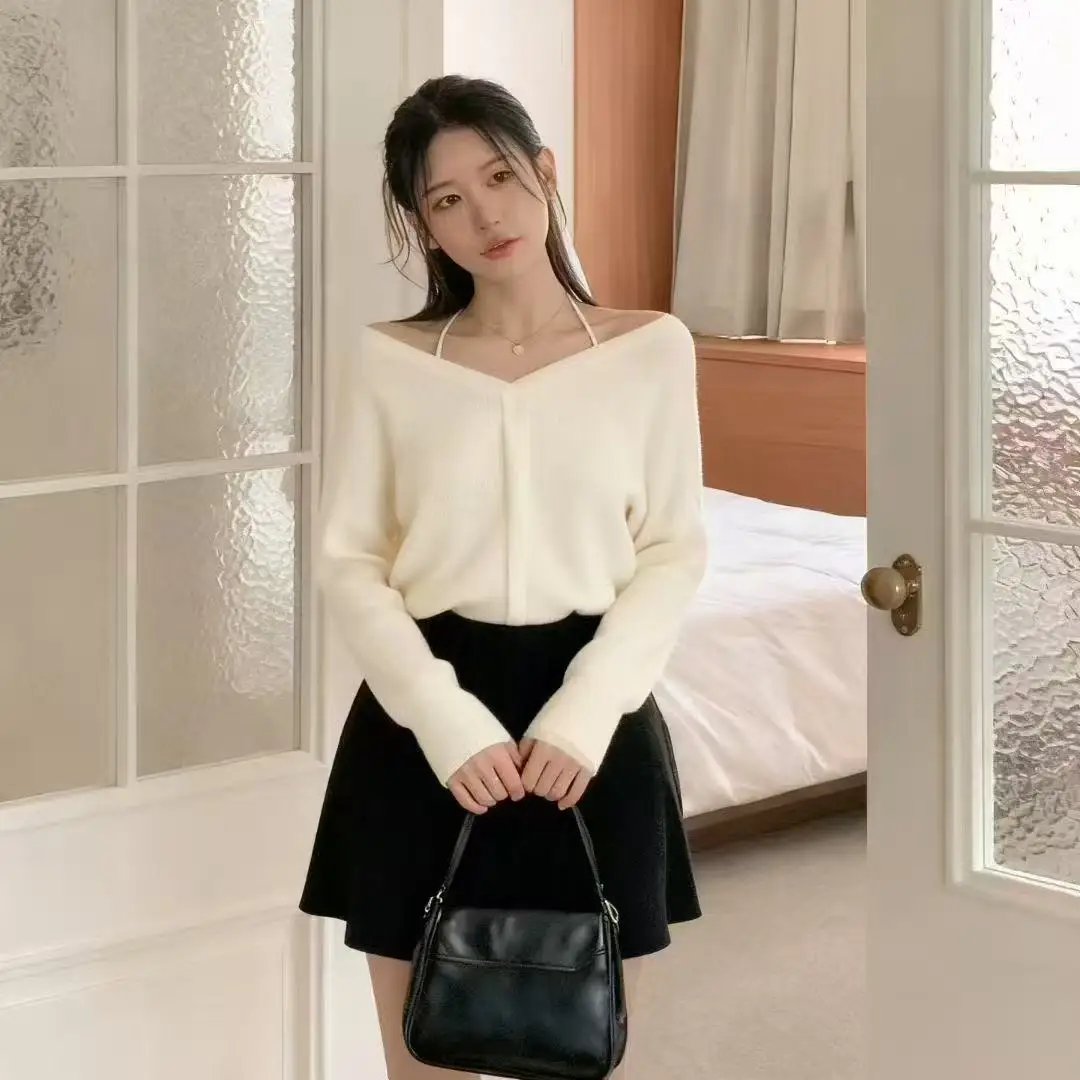 Chic V-Ne Knitwear Women's Faionable mat Design Hanging Ne Sweater Trendy Pure Desire Korean Sle Spring Autumn...
Chic V-Ne Knitwear Women's Faionable mat Design Hanging Ne Sweater Trendy Pure Desire Korean Sle Spring Autumn...