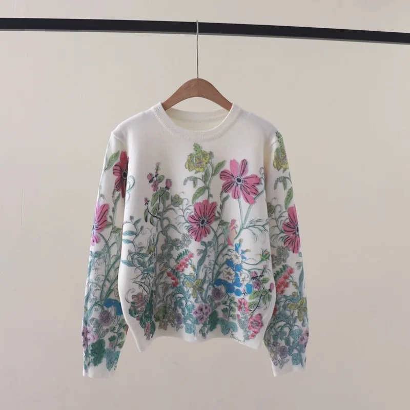 Korean Fashion Flower Print Sweaters Women Pullovers Y2k Knit Tops Casual Jumper Jersey Luxury Brand Design Pull Femme 2025 New
Korean Fashion Flower Print Sweaters Women Pullovers Y2k Knit Tops Casual Jumper Jersey Luxury Brand Design Pull Femme 2025 New