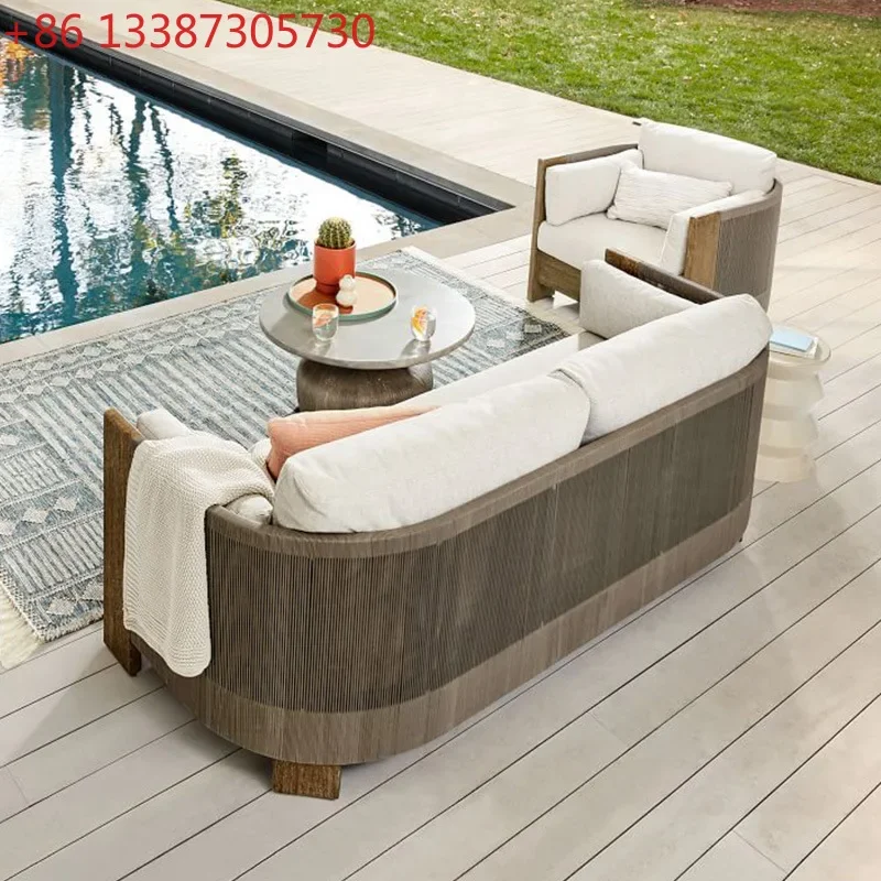 Rattan teak sofa combination villa open-air garden solid wood leisure furniture
Rattan teak sofa combination villa open-air garden solid wood leisure furniture