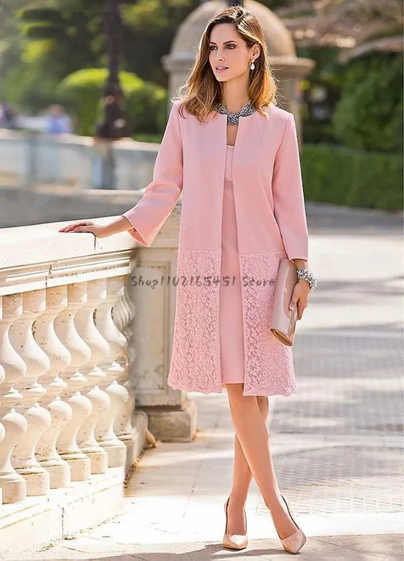 Mother of the Bride Dress for Wedding Party Lace Long Sleeve Formal Evening Prom Gowns with Jacket Knee Length Customized
Mother of the Bride Dress for Wedding Party Lace Long Sleeve Formal Evening Prom Gowns with Jacket Knee Length Customized