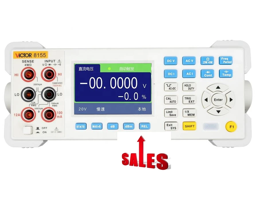 VICTOR 8155 5 1/2 цифры настольного типа True RMS цифровой мультиметр USB Auto Rang DC AC 1000 В 10 А Частота 200 Гц-20 МГц мультиметры
VICTOR 8155 5 1/2 цифры настольного типа True RMS цифровой мультиметр USB Auto Rang DC AC 1000 В 10 А Частота 200 Гц-20 МГц мультиметры