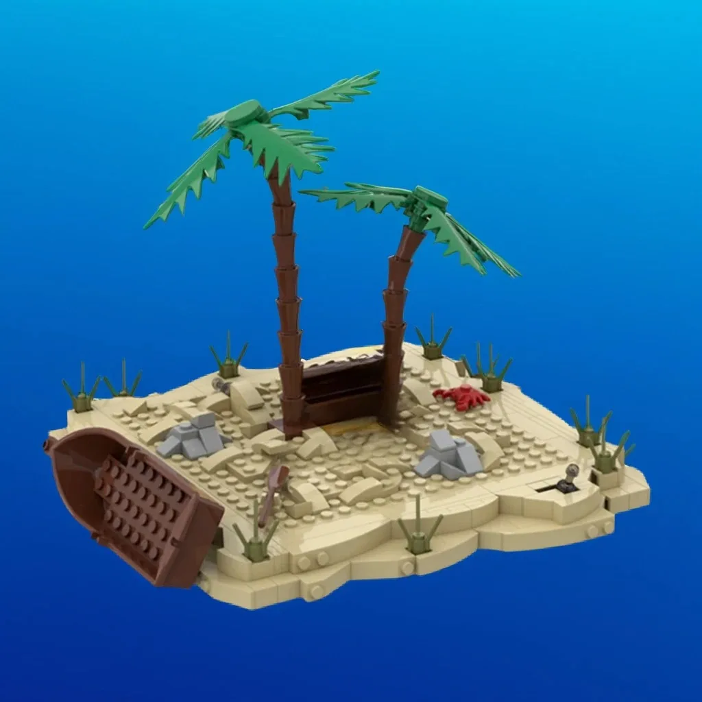 376PCS A lonely island - Pirate MOC DIY Model Building Blocks – Survival Scene with Fishing Net & Makeshift Shelter
376PCS A lonely island - Pirate MOC DIY Model Building Blocks – Survival Scene with Fishing Net & Makeshift Shelter