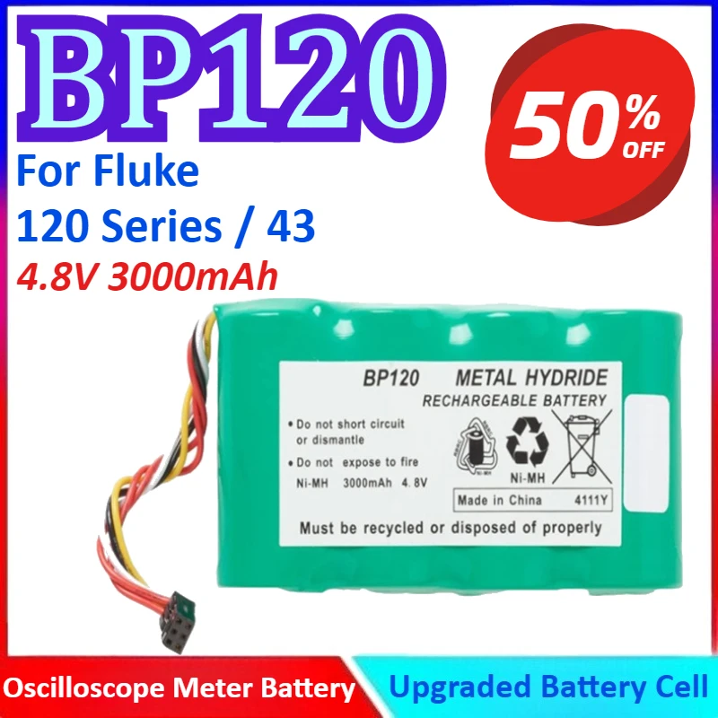 BP120 4.8V 3000mAh Oscilloscope Meter Battery For Fluke 120 Series / 43 High Capacity
BP120 4.8V 3000mAh Oscilloscope Meter Battery For Fluke 120 Series / 43 High Capacity