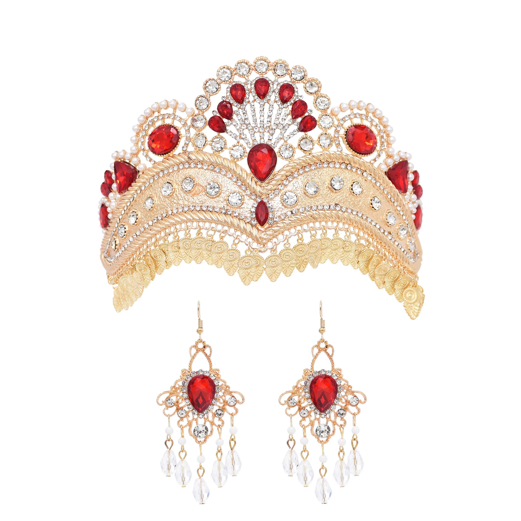 Elegant Drop Crystal Crown Bride Hair Accessories Earrings for Women New Golden Leaf Princess Queen Bridal Wedding Jewelry Sets
Elegant Drop Crystal Crown Bride Hair Accessories Earrings for Women New Golden Leaf Princess Queen Bridal Wedding Jewelry Sets