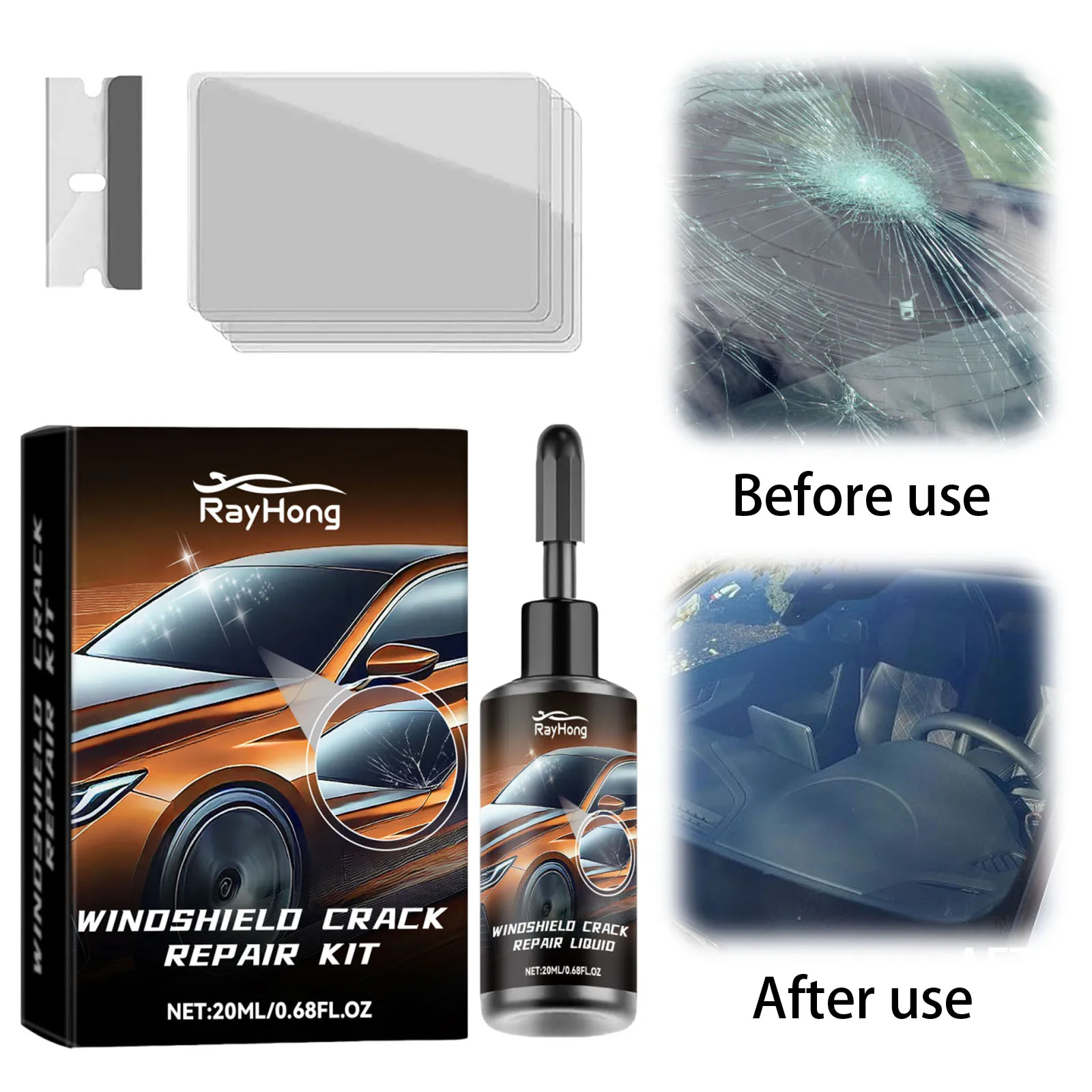 Car Windshield Crack Repair Kit Waterproof Quick-Glass Repair Liquid Easy To Use for Windshields Mirrors and All Crack Types
Car Windshield Crack Repair Kit Waterproof Quick-Glass Repair Liquid Easy To Use for Windshields Mirrors and All Crack Types