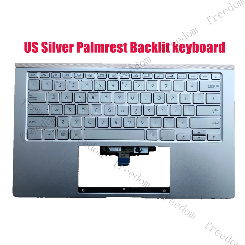US Silver Palmrest Backlit Keyboard for ASUS UX434DA UM433DA 90NB0PD6-R31US1
US Silver Palmrest Backlit Keyboard for ASUS UX434DA UM433DA 90NB0PD6-R31US1