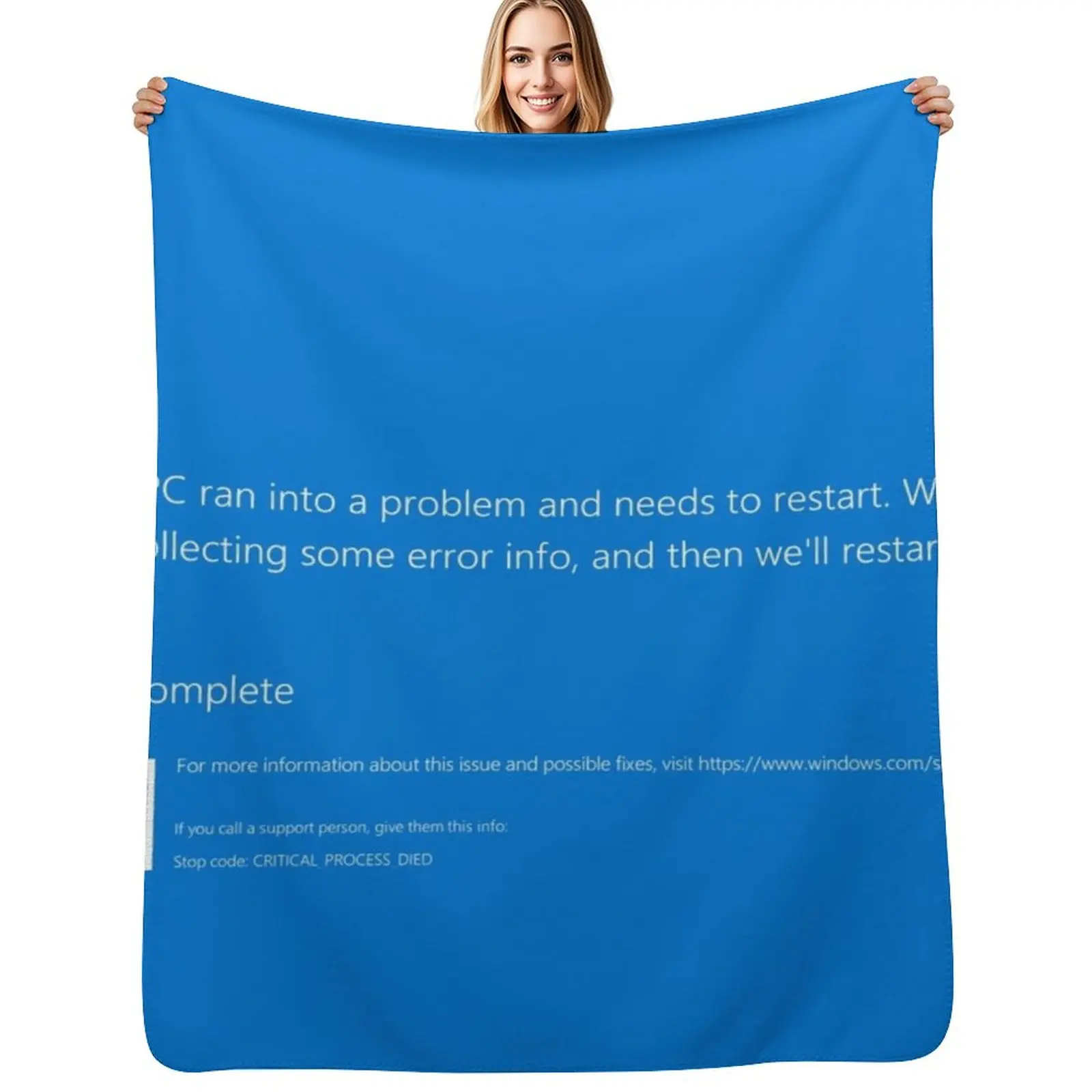 Blue Screen of Death Throw Blanket Shaggy Furry Soft Blanket for Bedroom Living Room
Blue Screen of Death Throw Blanket Shaggy Furry Soft Blanket for Bedroom Living Room