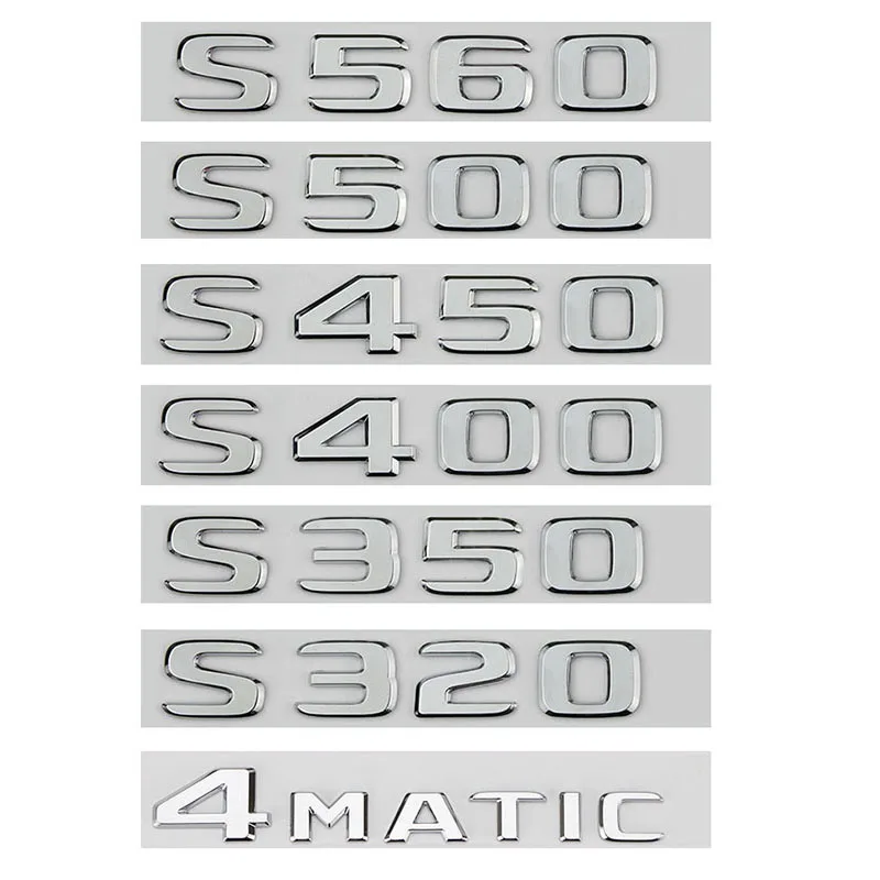 New Flat Silver 3D ABS Emblem Badge Car Body Rear Trunk Letter Stickers S320 S350 S400 S450 S500 S560 4MATIC For Mercedes Benz
New Flat Silver 3D ABS Emblem Badge Car Body Rear Trunk Letter Stickers S320 S350 S400 S450 S500 S560 4MATIC For Mercedes Benz
