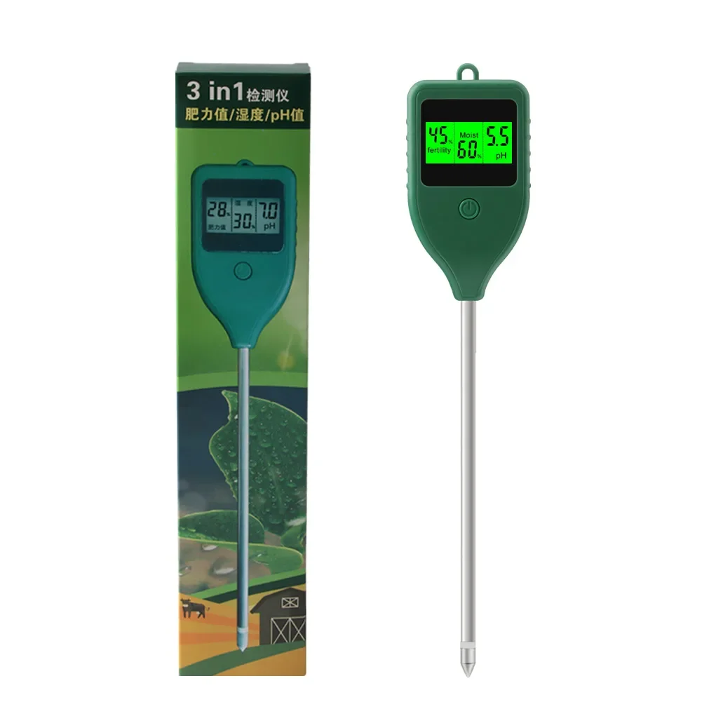 Digital 3 IN 1 Fertility/Moisture/PH Soil Meter Potted Plant Nutrient Fertility Meter
Digital 3 IN 1 Fertility/Moisture/PH Soil Meter Potted Plant Nutrient Fertility Meter