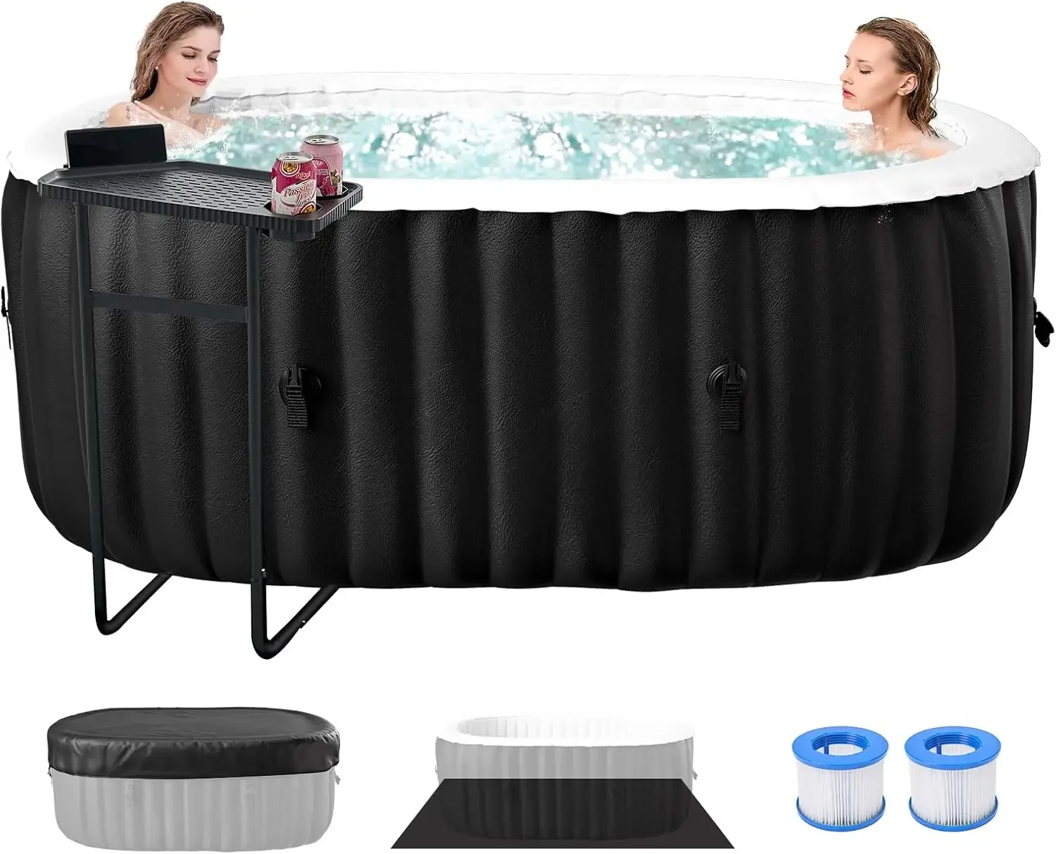 Inflatable Blow Up Hot Tub with Side Table 2 Person Oval Portable Hot Tub Spa Leak Proof PVC Outdoor Spa with 100 Air Jets Heate
Inflatable Blow Up Hot Tub with Side Table 2 Person Oval Portable Hot Tub Spa Leak Proof PVC Outdoor Spa with 100 Air Jets Heate