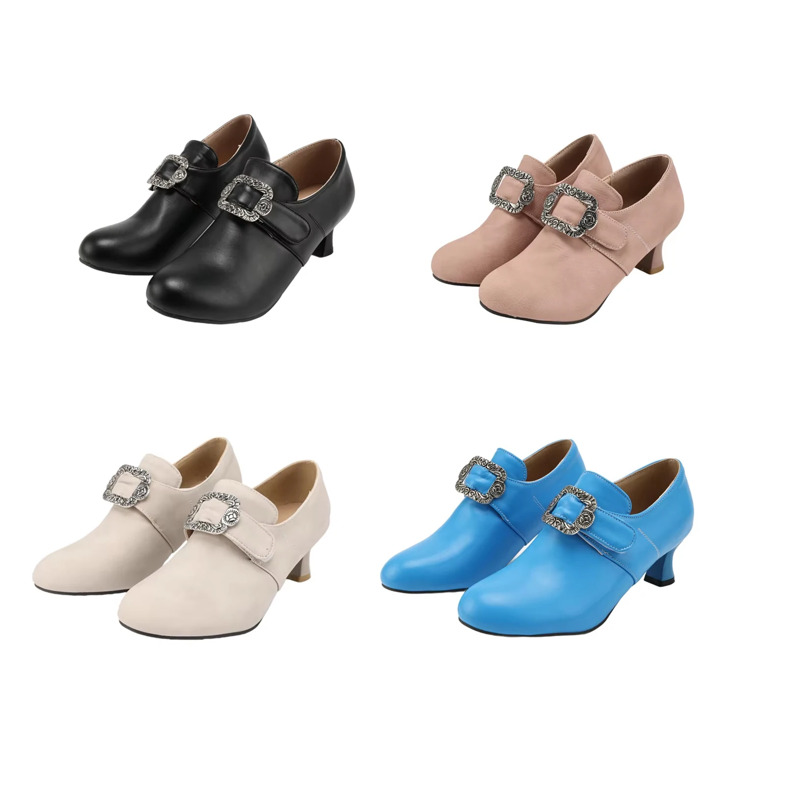 Women'S Medieval Shoes Victorian Aristocratic Ankle Shoes Round Toe Mid Heels Dress Pumps Vintage Carved Buckle Zapatos De Mujer
Women'S Medieval Shoes Victorian Aristocratic Ankle Shoes Round Toe Mid Heels Dress Pumps Vintage Carved Buckle Zapatos De Mujer