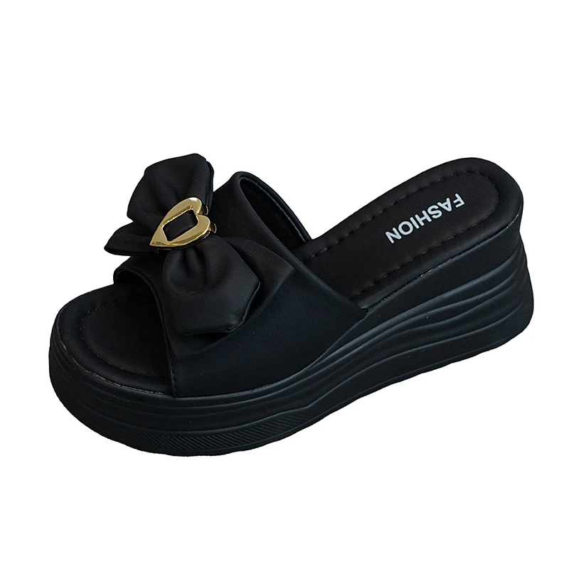 Bow knot Height Increasing Slides Woman Outdoor Thick Sole Shoes Platform Sandals Summer Women High Heels One-word Flat Slippers
Bow knot Height Increasing Slides Woman Outdoor Thick Sole Shoes Platform Sandals Summer Women High Heels One-word Flat Slippers