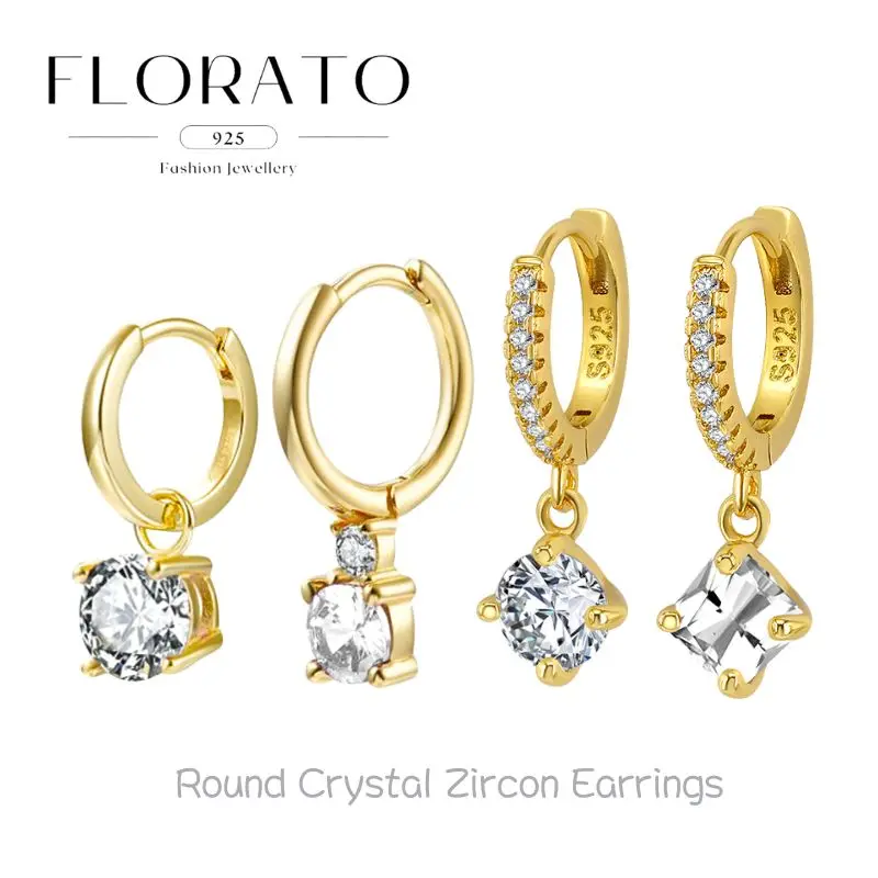 925 Silver Needle Round Zircon Pendant Hoop Earrings For Women Geometric Crystal Luxury Earrings Fashion High-end Jewelry Gifts
925 Silver Needle Round Zircon Pendant Hoop Earrings For Women Geometric Crystal Luxury Earrings Fashion High-end Jewelry Gifts