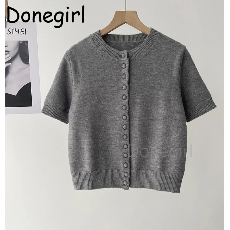 Donegirl Серый вязаный кардиган с круглым вырезом и короткими рукавами и открытой передней частью, женский весенний модный свитер
Donegirl Серый вязаный кардиган с круглым вырезом и короткими рукавами и открытой передней частью, женский весенний модный свитер