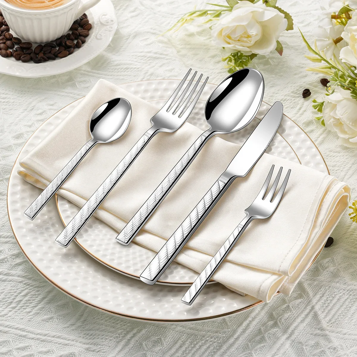 30Pcs Fashion Cutlery Set 18/10 Stainless Steel Gift Flatware 410 Steel Knife Fork Spoon Dinnerware for 6 Drop Shipping
30Pcs Fashion Cutlery Set 18/10 Stainless Steel Gift Flatware 410 Steel Knife Fork Spoon Dinnerware for 6 Drop Shipping