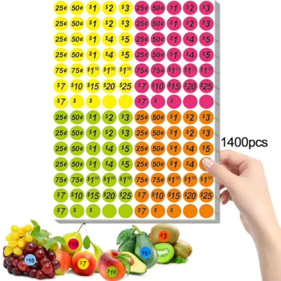 Garage Sale Price Stickers, 1400 PCS 3/4 Inch Price Stickers for Yard Sales, Flea Markets, County Fairs and Retail Use, Pricema
Garage Sale Price Stickers, 1400 PCS 3/4 Inch Price Stickers for Yard Sales, Flea Markets, County Fairs and Retail Use, Pricema