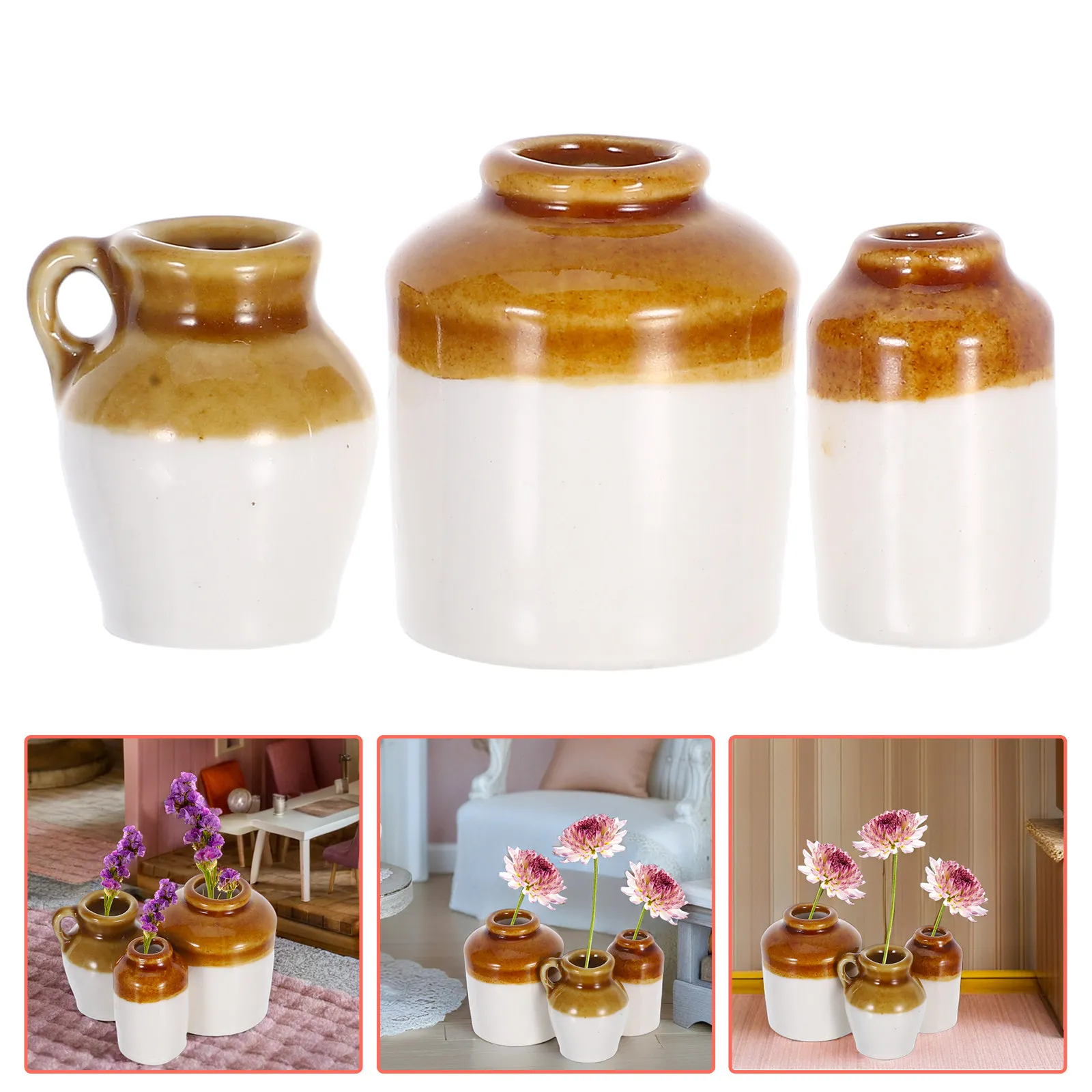 3Pcs Miniature Ceramic Flower Pots Vintage Style Tiny Succulent Planters for Micro Landscape Bonsai Mini Garden Desk Ornament
3Pcs Miniature Ceramic Flower Pots Vintage Style Tiny Succulent Planters for Micro Landscape Bonsai Mini Garden Desk Ornament