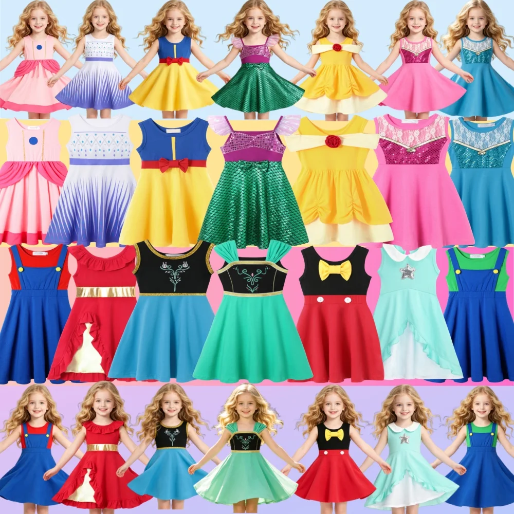 Summer Sleeveless Toddler Girls Princess Dress Soft Comfy Kids Daily Wear Birthday Party Cosplay Dress for Girls 2-8T
Summer Sleeveless Toddler Girls Princess Dress Soft Comfy Kids Daily Wear Birthday Party Cosplay Dress for Girls 2-8T