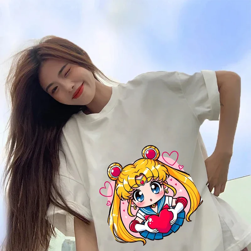 Cute Sailores Moon Adult T-shirt Short Sleeve Summer Casual Outdoor Wear Fashion Cartoon Outfit Round Neck Round Neck Tops Gifts
Cute Sailores Moon Adult T-shirt Short Sleeve Summer Casual Outdoor Wear Fashion Cartoon Outfit Round Neck Round Neck Tops Gifts