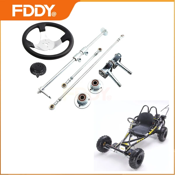 FDDY 5 inch Front Steering Wheel Gear Rack Shaft Tie Rod Strut Knuckle Spindle Kit For 168cc Quad Go Kart ATV UTV Cart Parts
FDDY 5 inch Front Steering Wheel Gear Rack Shaft Tie Rod Strut Knuckle Spindle Kit For 168cc Quad Go Kart ATV UTV Cart Parts